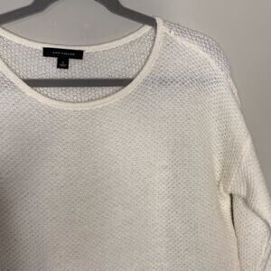 Ann Taylor White Oversized Wool Blend Knit Sweater